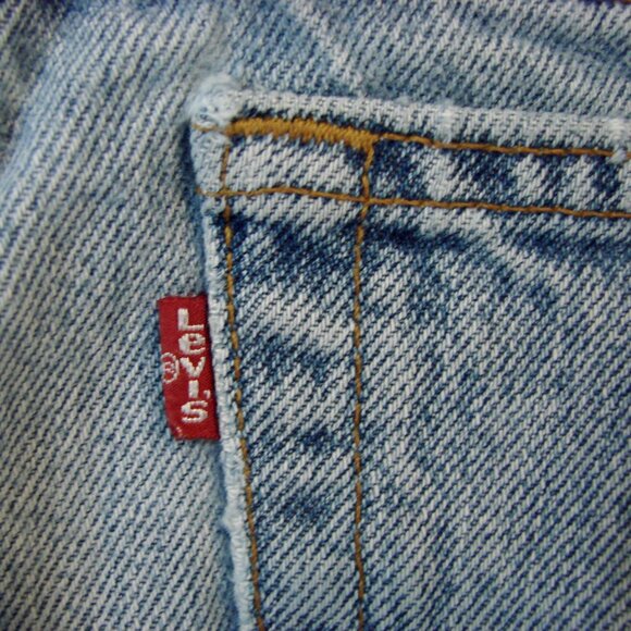 Vintage Levi's 550 Jeans Relaxed Fit Tapered Leg Black Batwing 1991 90s 34 x 30 - Picture 14 of 15